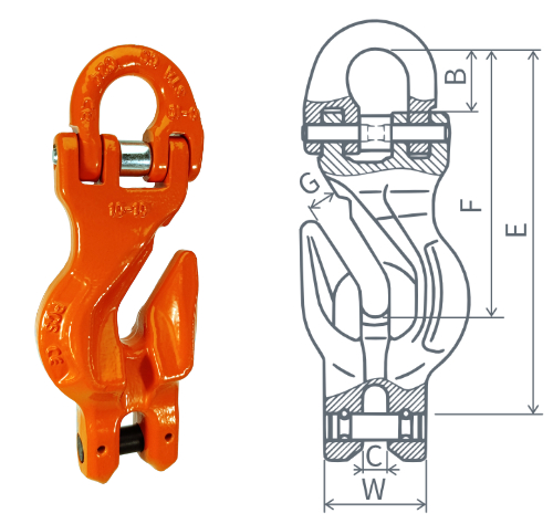 ogniwo Connecting-Link-with-Clevis-Shortening-Grab-Hook-Attachment-for-Chain-Slings-grade-10-PCS-dimensiosn.jpg