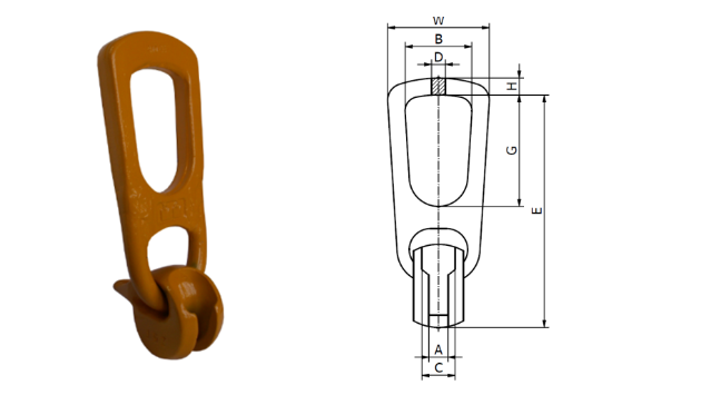 Safety latch for simple shank hooks DIN 15401 S-HJ